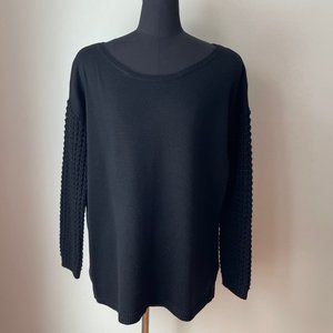 Alice + Olivia Black Wool Boatneck Sweater